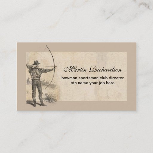 Customizable bowman archer business cards