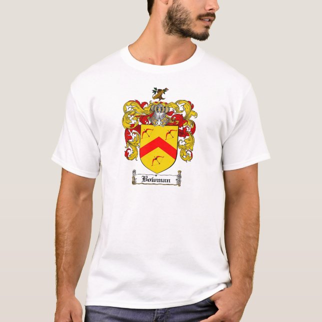 BOWMAN FAMILY CREST -  BOWMAN COAT OF ARMS T-Shirt (Front)