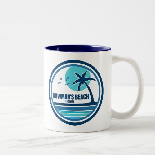 Bowmans Beach Florida Palm Tree Birds Two_Tone Coffee Mug