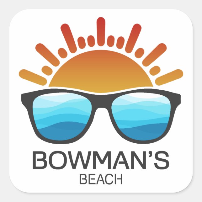 Bowman's Beach Florida Sunglasses Square Sticker (Front)