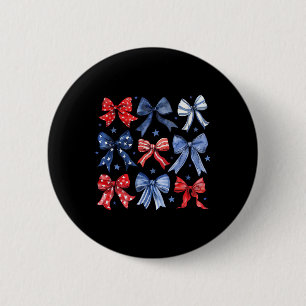 Bows 4th Of July Patriotic Bows Women Girls Kids Button