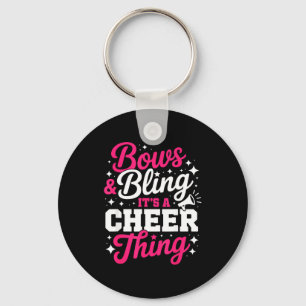 Bows &amp; bling a cheer thing funny cheerleading keychain