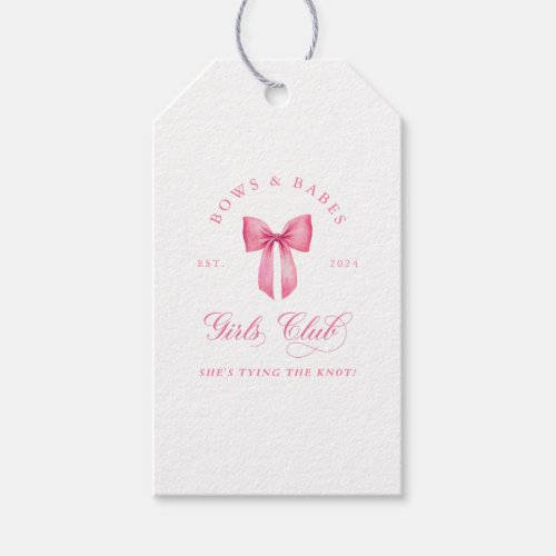 Bows and Babes Girls Club Bachelorette  Gift Tags