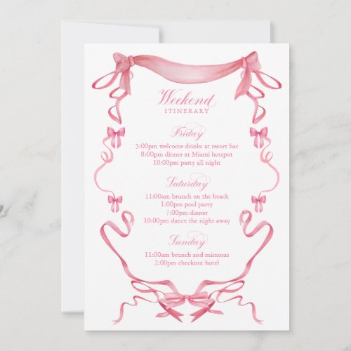 Bows and Babes Girls Club Bachelorette Invitation