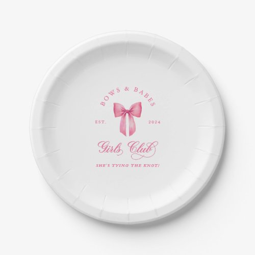 Bows and Babes Girls Club Bachelorette  Paper Plates