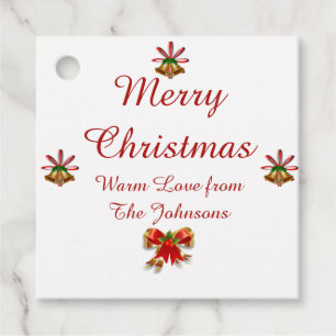 Bows and Bells Merry Christmas Favor Tags