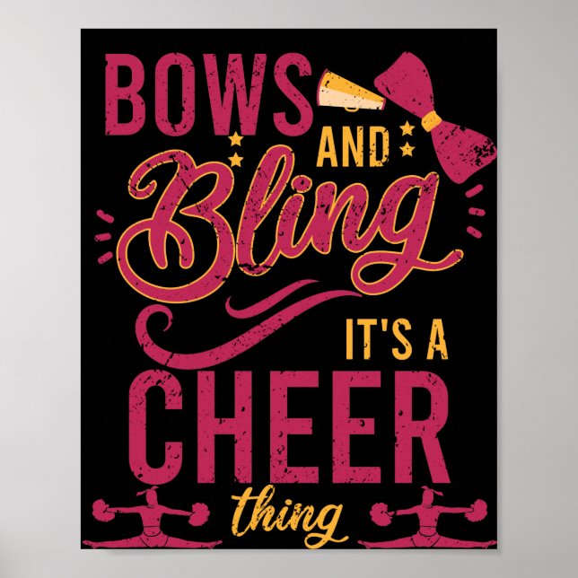 Bows And Bling Its A Cheer Thing Cheerleader Sport Poster (Front)