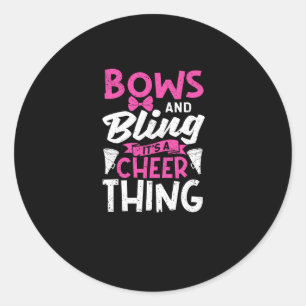 Bows and Bling It's a Cheer Thing Classic Round Sticker