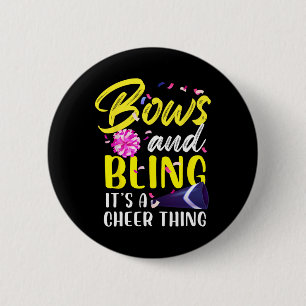 Bows And Bling It's A Cheer Thing Gymnastics Cheer Button