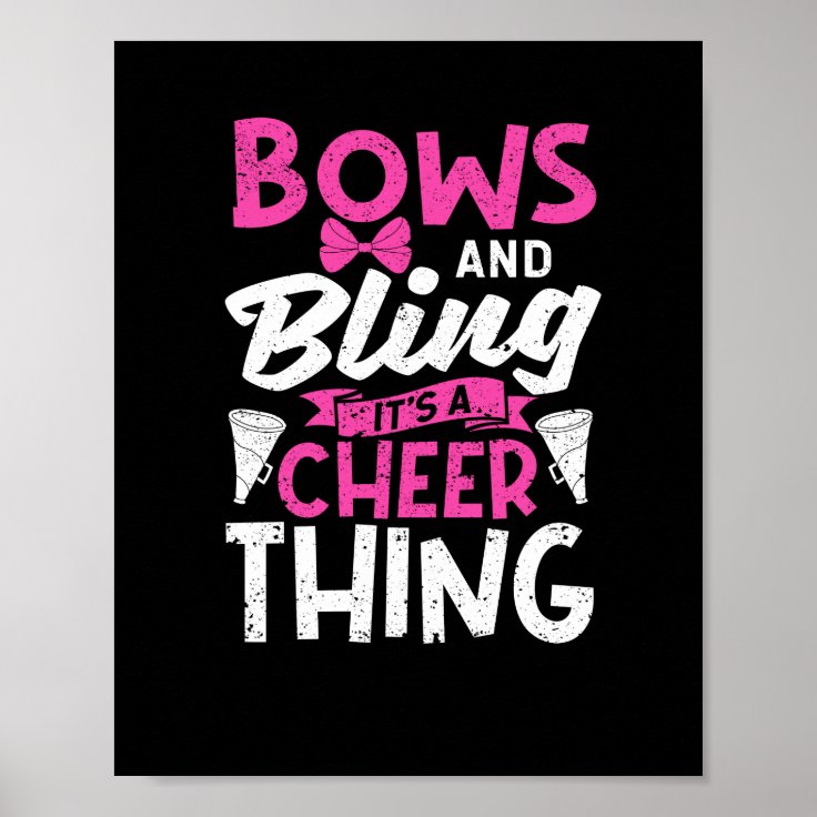 Bows and Bling It's a Cheer Thing Poster | Zazzle