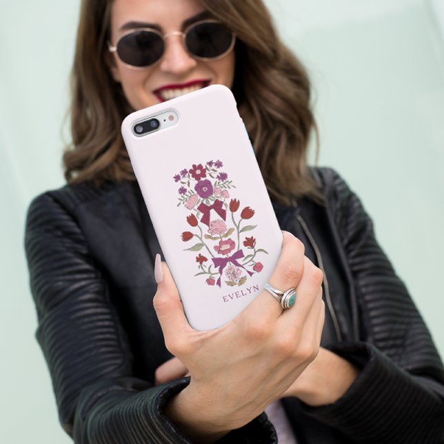 Bows and Blossoms Floral Magenta Case-Mate iPhone Case (Creator Uploaded)