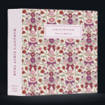 Bows and Blossoms Magenta Baby Photo Album 3 Ring Binder<br><div class="desc">Cute binder featuring hand drawn pattern of magenta ribbons and flowers.</div>