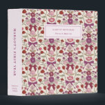 Bows and Blossoms Magenta Baby Photo Album 3 Ring Binder<br><div class="desc">Cute binder featuring hand drawn pattern of magenta ribbons and flowers.</div>