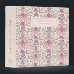 Bows and Blossoms Pink Baby Photo Album 3 Ring Binder<br><div class="desc">Cute binder featuring hand drawn pattern of pink and purple ribbons and flowers.</div>