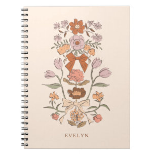 Bows and Blossoms Rustic Terracotta Notebook