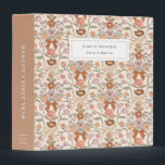 Bows and Blossoms Terracotta Baby Photo Album 3 Ring Binder<br><div class="desc">Cute binder featuring hand drawn pattern of terracotta and blush pink ribbons and flowers.</div>