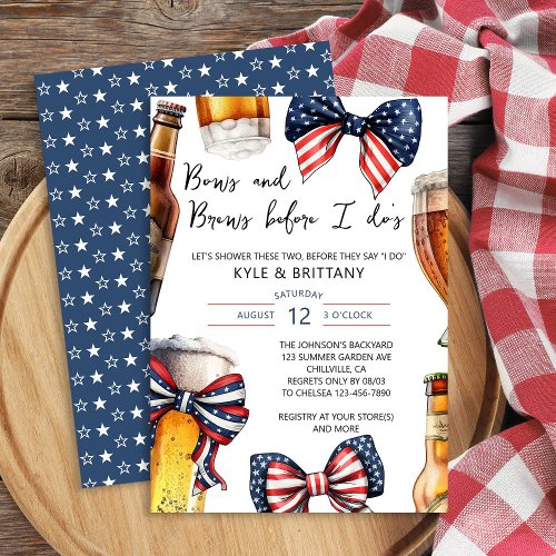 Bows and Brews Before I Do Couples Wedding Shower Invitation