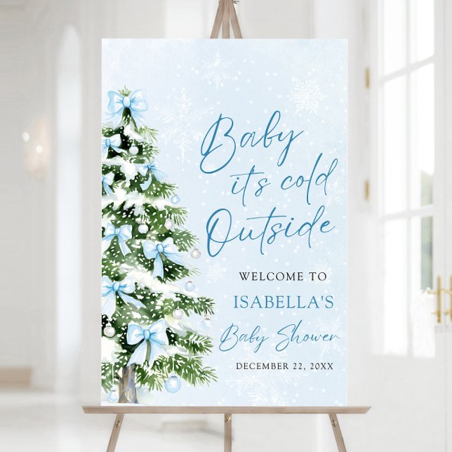 Bows Baby It's Cold Outside Baby Shower Welcome Foam Board (Creator Uploaded)