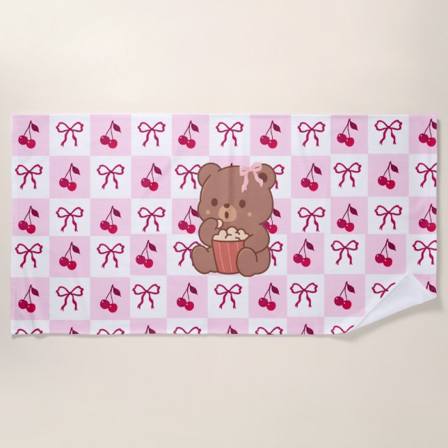 Bows & Bears Beach Towel (Front)
