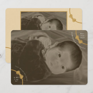 Bows Birth Announcement with Pertinent Details