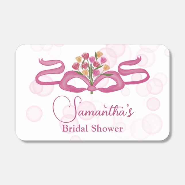Bows & Bouquets Flower Bloom Bar Bridal Shower Matchboxes (Front)