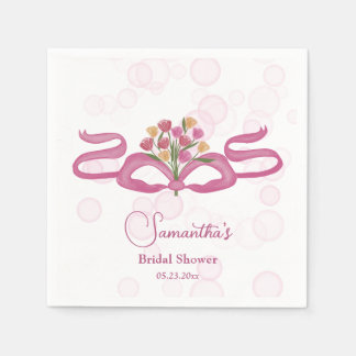 Bows & Bouquets Flower Bloom Bar Bridal Shower Napkins