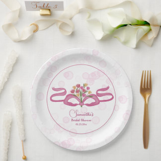 Bows & Bouquets Flower Bloom Bar Bridal Shower Paper Plates