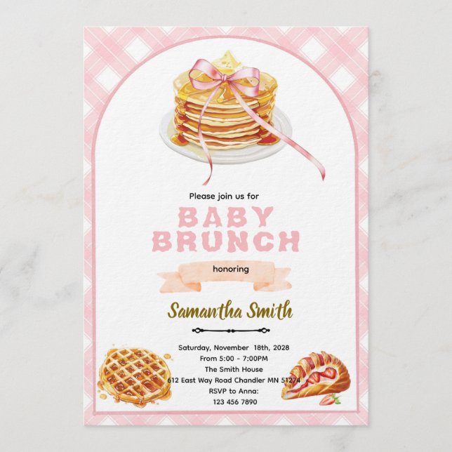 Bows Brunch Party Invitation (Front)