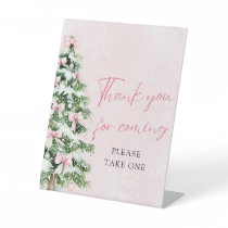 Bows Christmas Baby Shower Thank You For Coming  Pedestal Sign