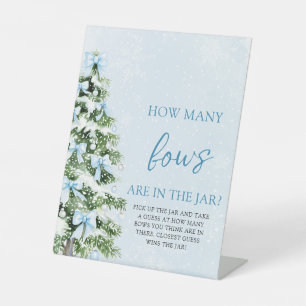 Bows Christmas Guess How Many Bows Baby Shower Pedestal Sign