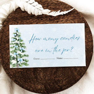 Bows Christmas How Many Candies Baby Shower Game Enclosure Card
