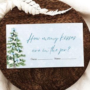 Bows Christmas How Many Kisses Baby Shower Game Enclosure Card