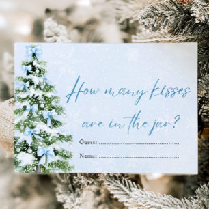 Bows Christmas How Many Kisses Baby Shower Game Invitation