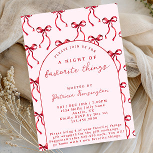 Bows Favorite Things Christmas Gift Exchange Party Invitation