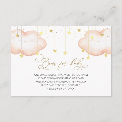 Bows for Baby Insert Twinkle Twinkle Little Star  Enclosure Card