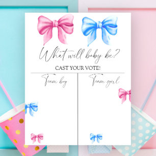 Bows Gender reveal Boy or Girl chart