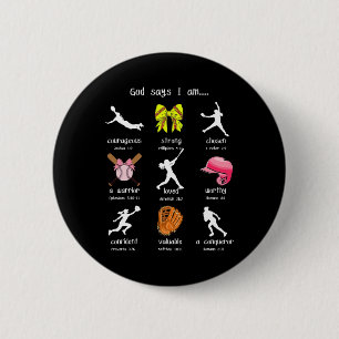 Bows God Say I Am Christian Softll Girls Bible Ver Button