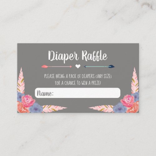 Bows or Arrows Diaper Raffle Insert Gender Reveal