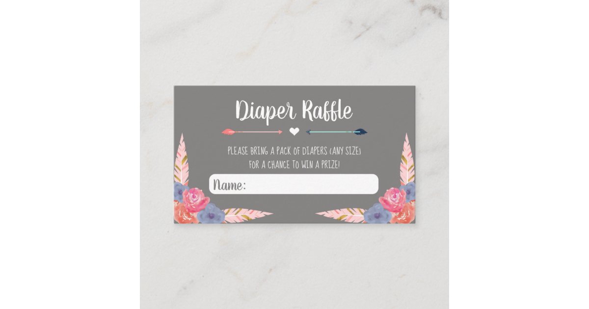 Bows or Arrows Diaper Raffle Insert Gender Reveal Zazzle