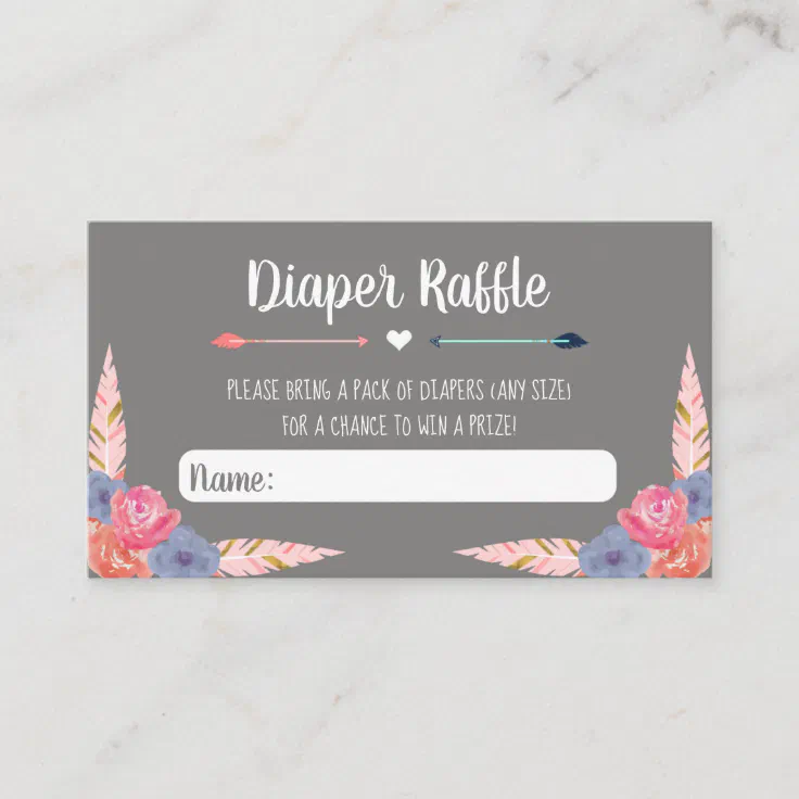Bows or Arrows Diaper Raffle Insert Gender Reveal Zazzle