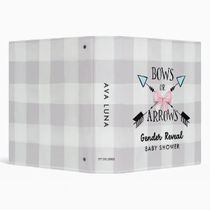 Bows or Arrows Gender Reveal Baby Shower Album 3 R 3 Ring Binder