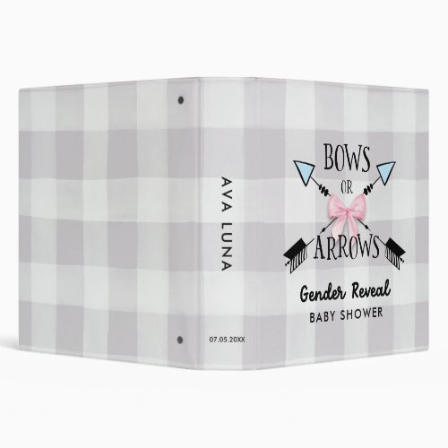 Bows or Arrows Gender Reveal Baby Shower Album 3 R 3 Ring Binder