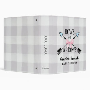 Bows or Arrows Gender Reveal Baby Shower Album 3 R Ring Binder