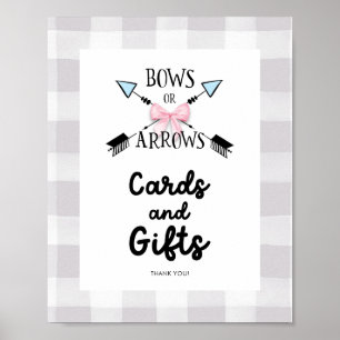 Bows or Arrows Gender Reveal Cards and Gifts Sign