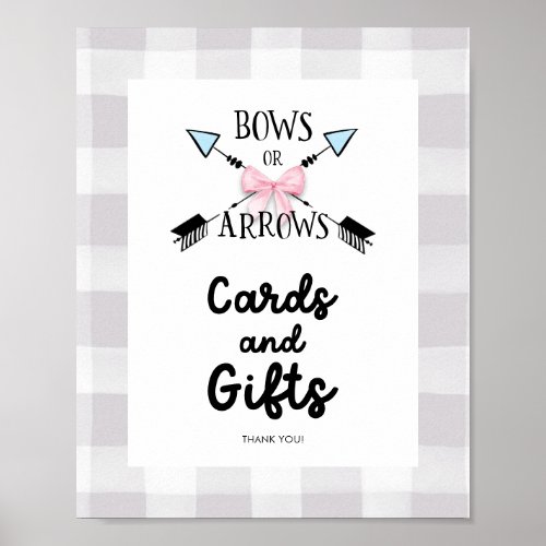 Bows or Arrows Gender Reveal Cards and Gifts Sign