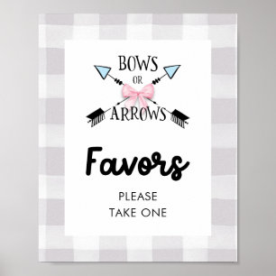 Bows or Arrows Gender Reveal Favors Sign
