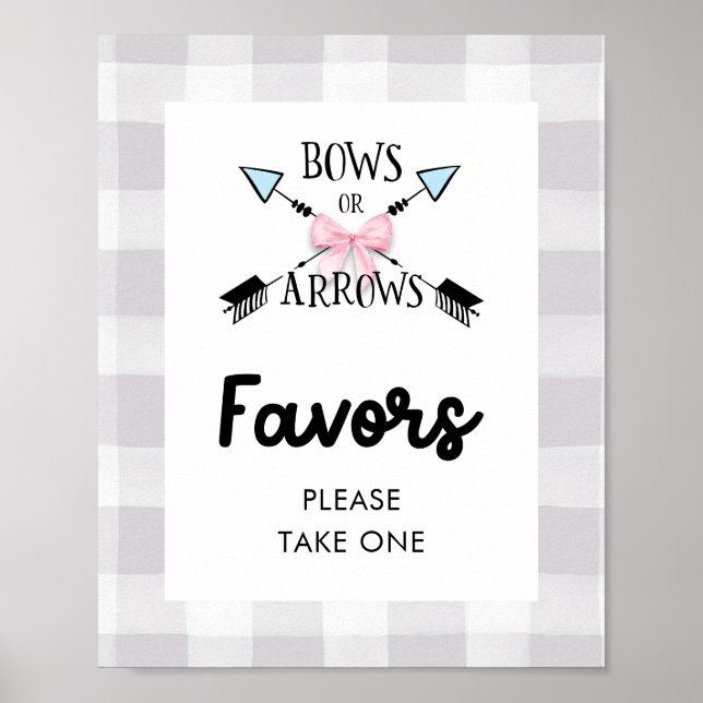 Bows or Arrows Gender Reveal Favors Sign (Front)
