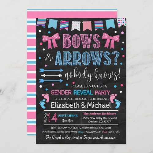 Bows or Arrows Gender Reveal Invitation