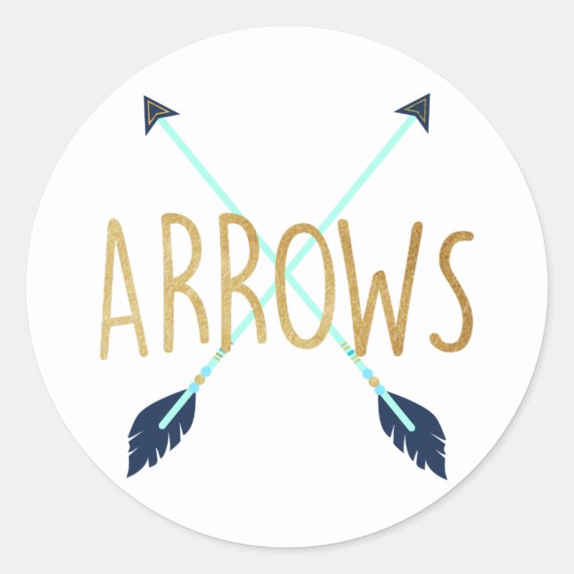 Bows or Arrows Guess the Gender Stickers Blue (Front)