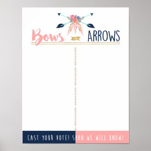Bows or Arrows Vote the Gender Reveal Party - Boho Poster